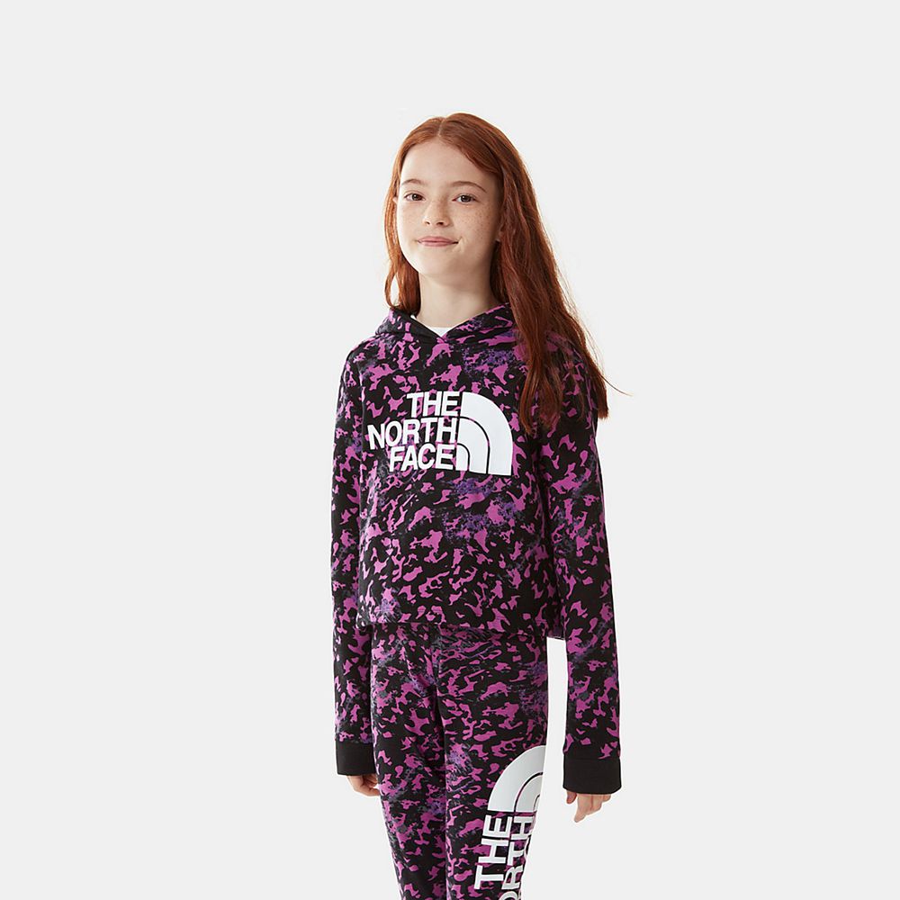 The North Face Hoodie Girls Australia - The North Face Drew Peak Cropped Black (TWO-704589)